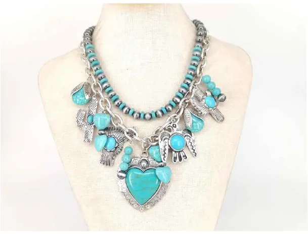 Wild Flower Turquoise Heart Set