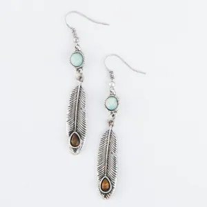 Wild Spirit Feather Pendant Earrings