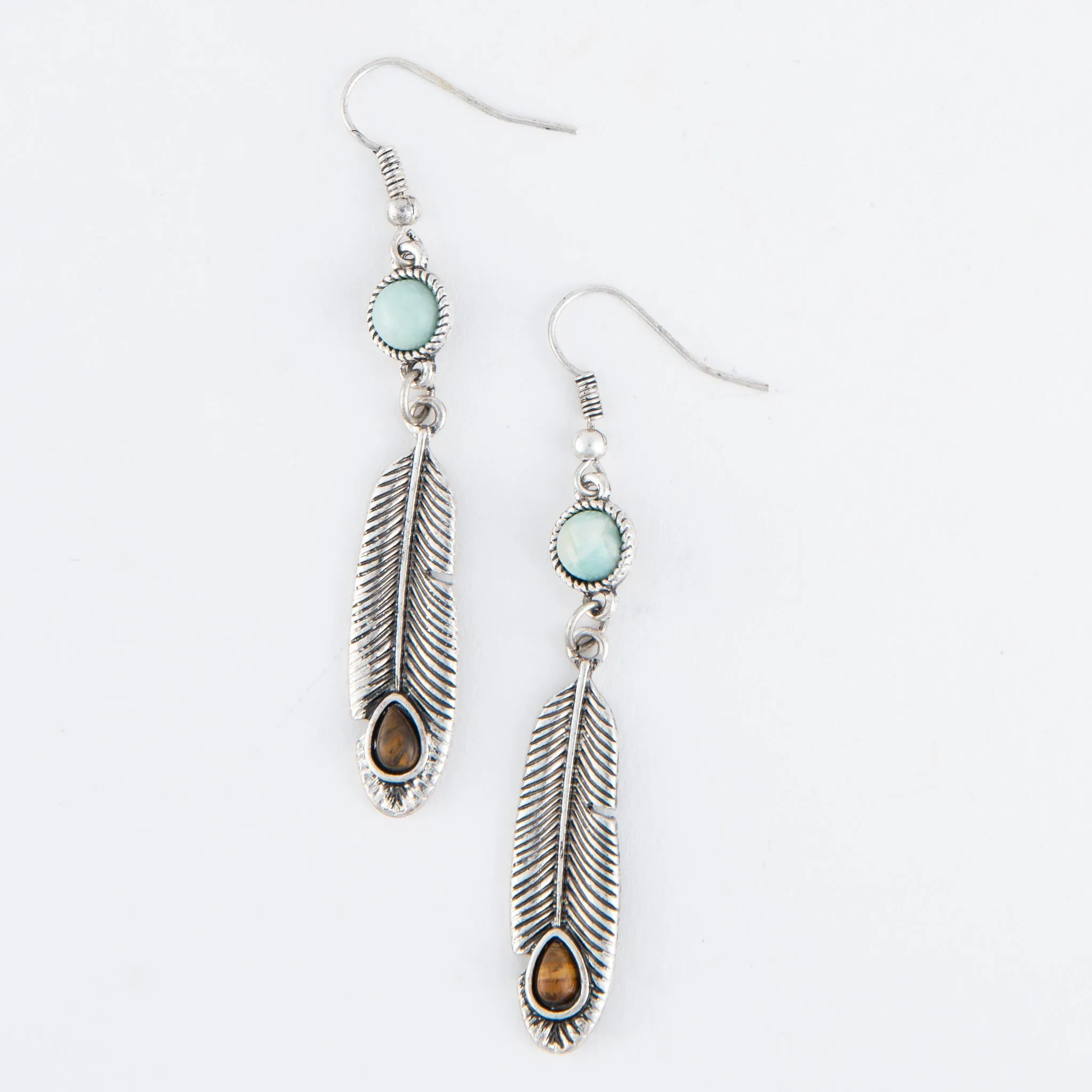 Wild Spirit Feather Pendant Earrings