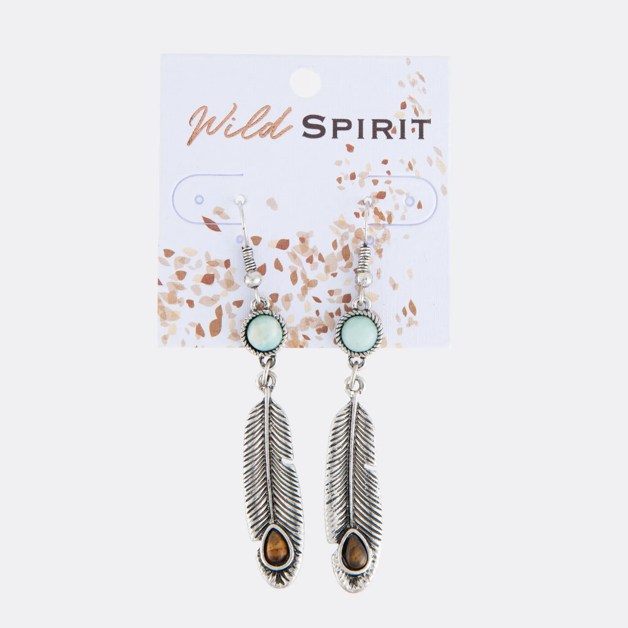 Wild Spirit Feather Pendant Earrings
