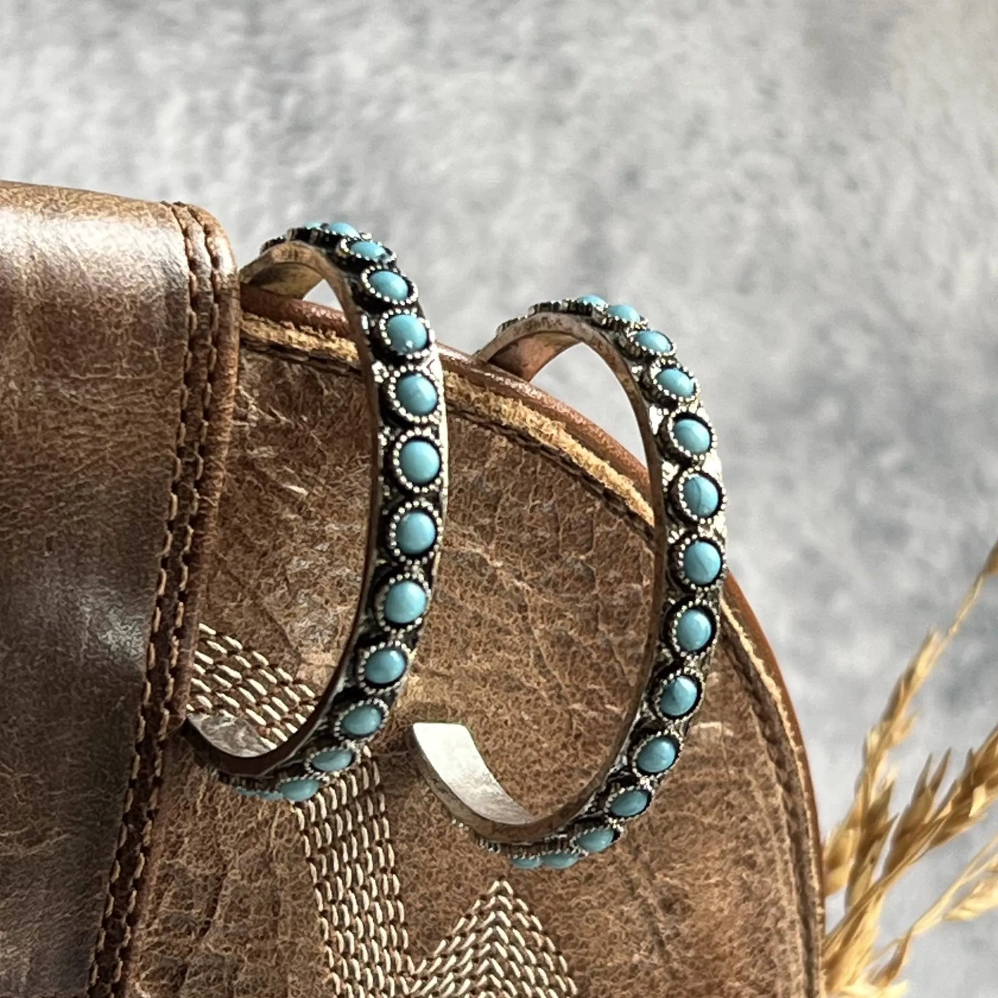 Wild Spirit Stone Hoop Earrings