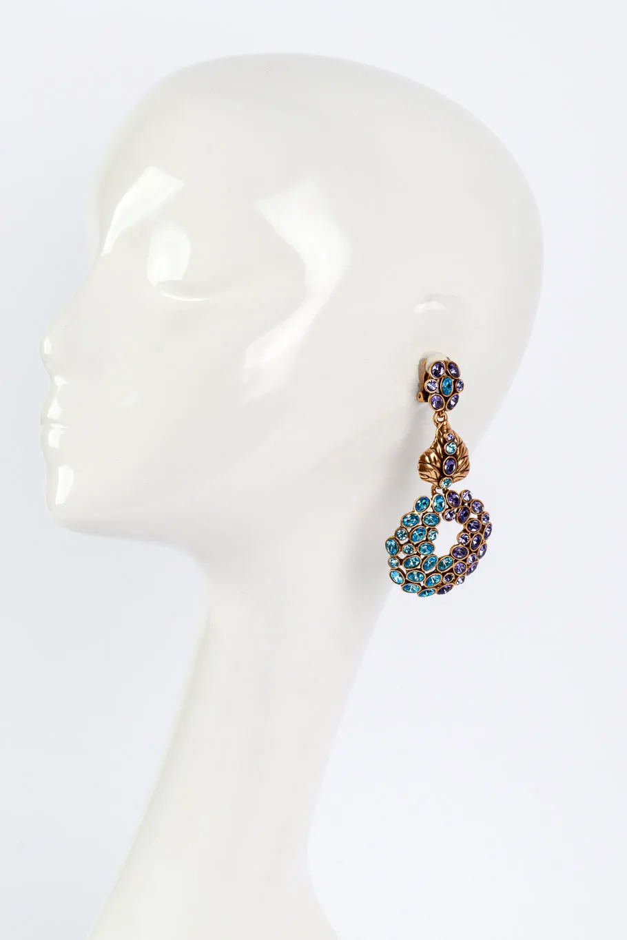 Wild Violet Hoop Drop Earrings