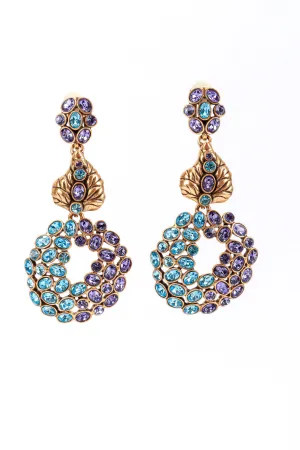 Wild Violet Hoop Drop Earrings
