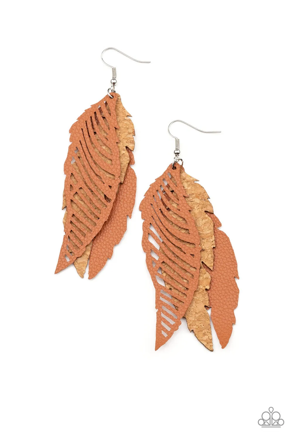 WINGING Off The Hook - Brown Earring