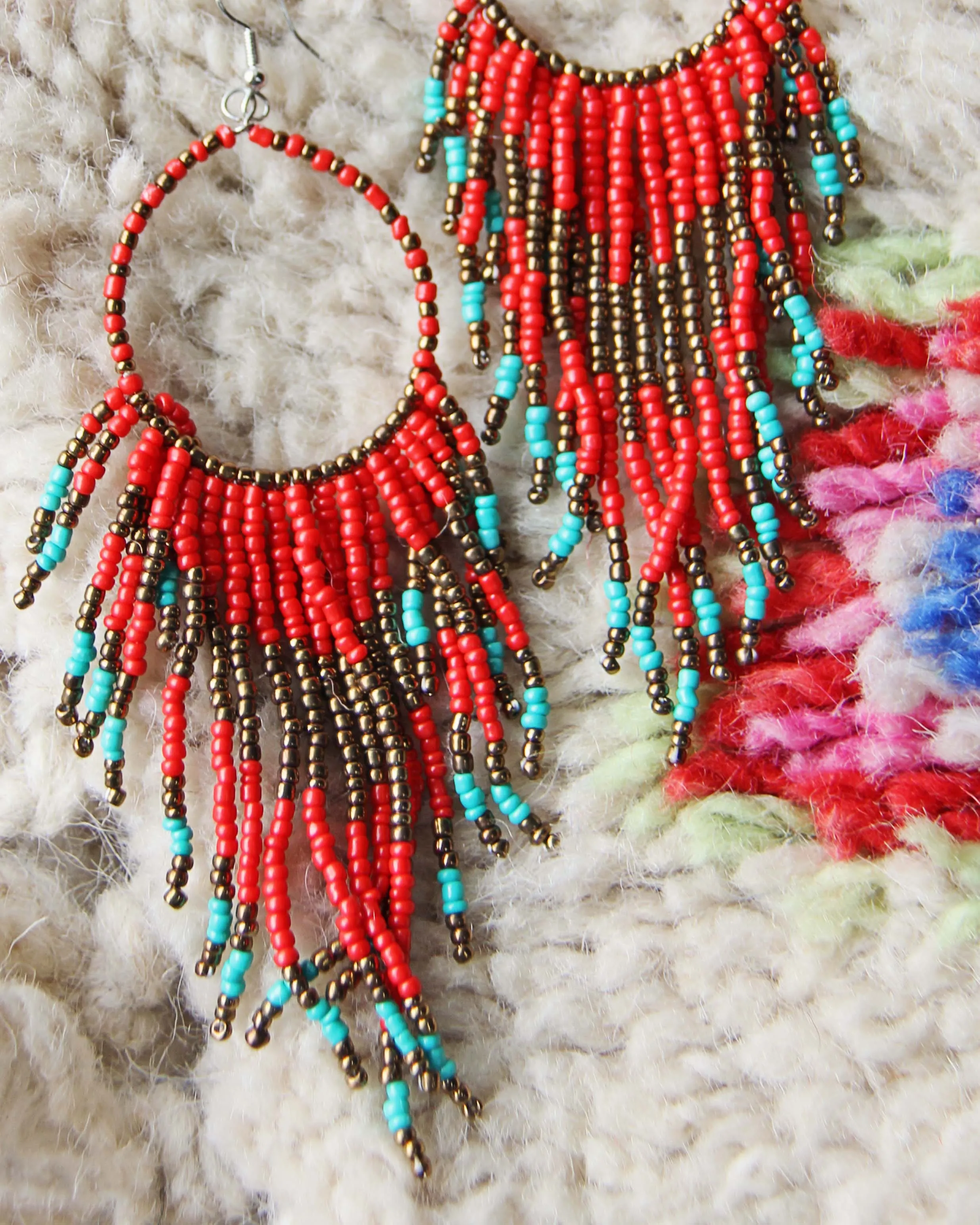 Wolf Mountain Earrings in Red