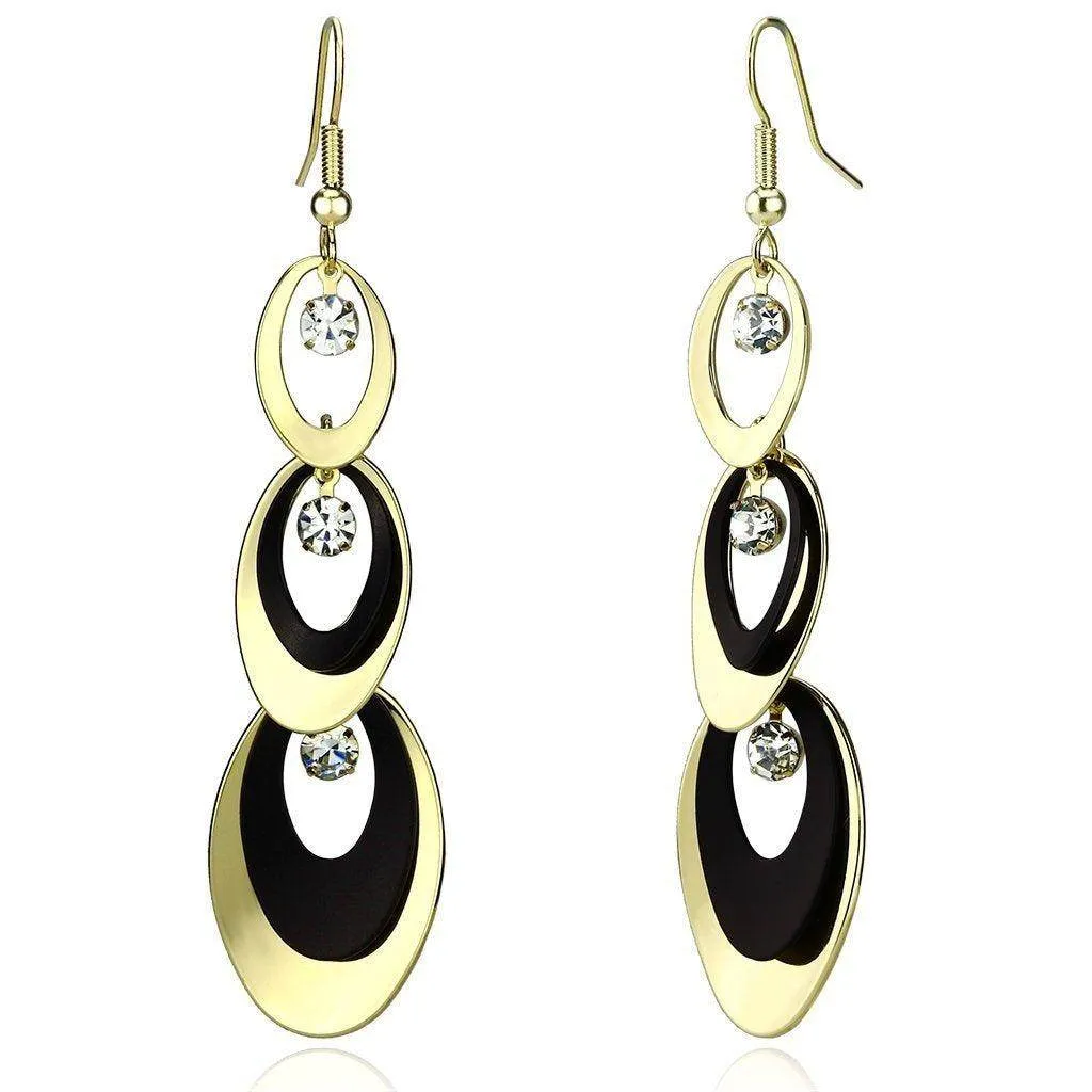Women's Earrings - LO2652 - Gold Ruthenium Iron Earrings