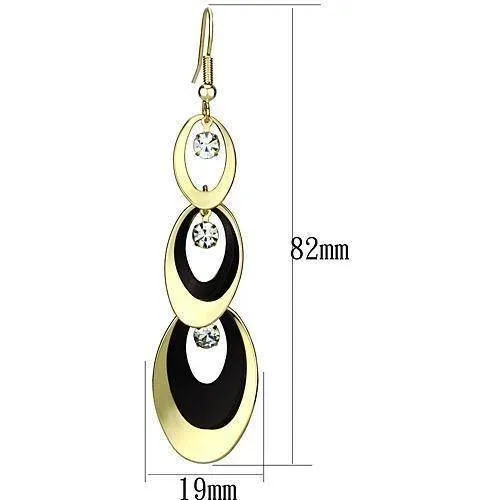 Women's Earrings - LO2652 - Gold Ruthenium Iron Earrings