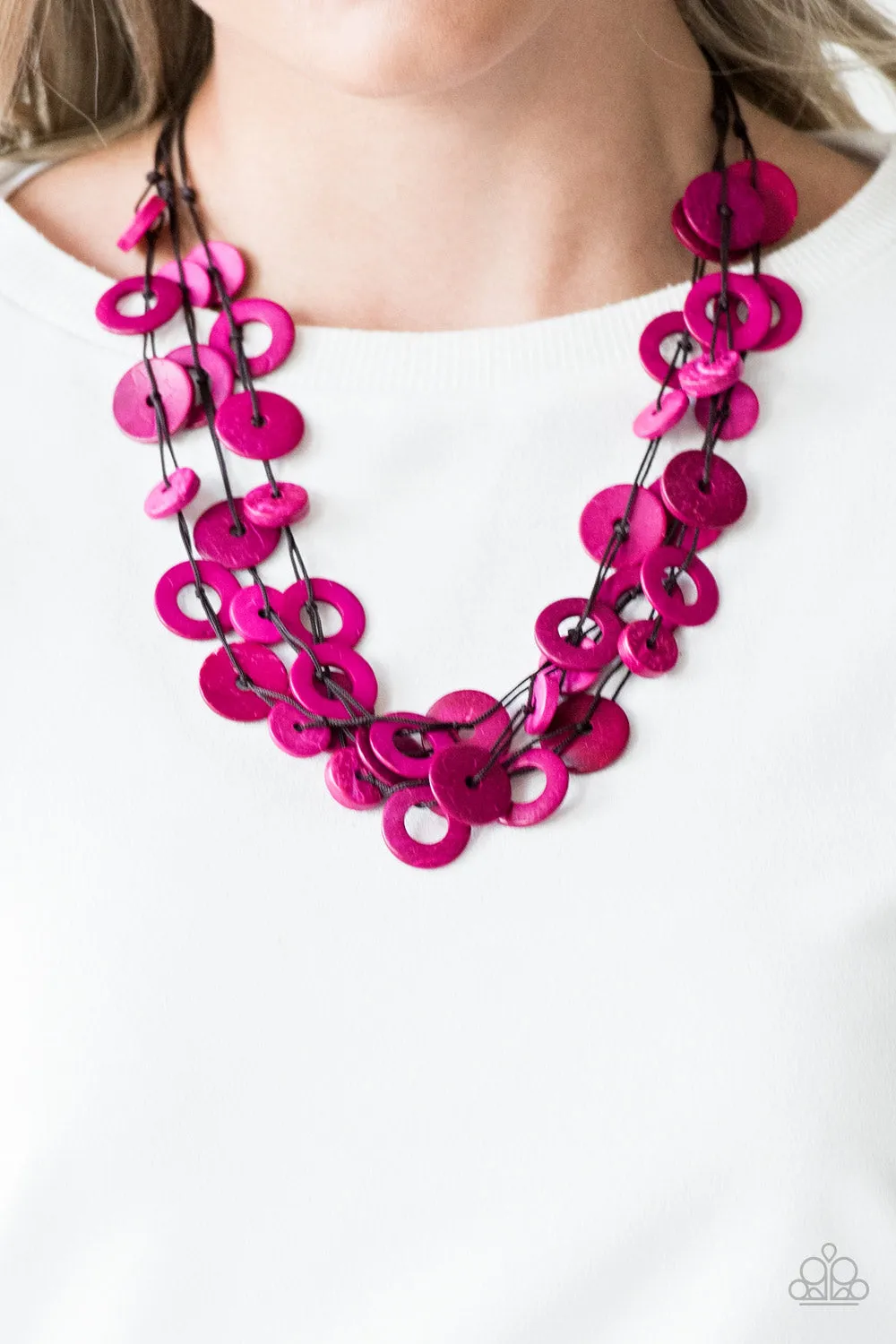 Wonderfully Walla Walla Pink Wood Necklace