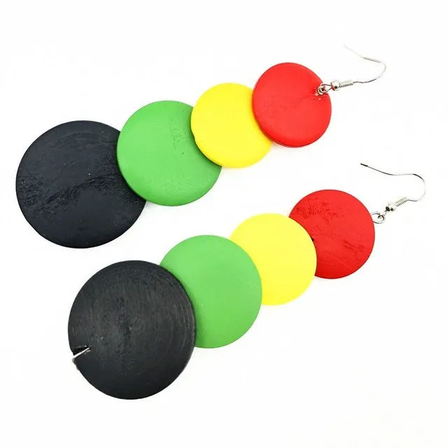 Wood Rasta Earrings