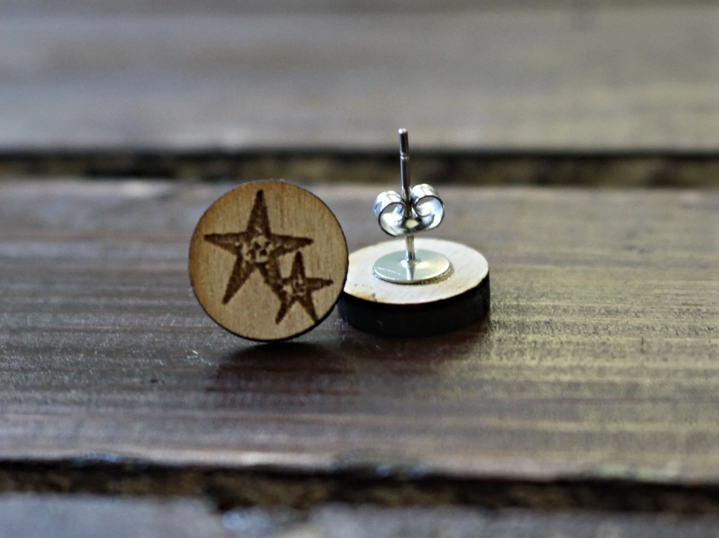 Wood Starfish Earrings from The Wood Reserve