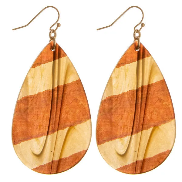 Wooden teardrop Earrings