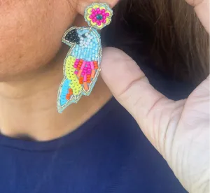 XFH-E BEADED BIRDS EARRINGS