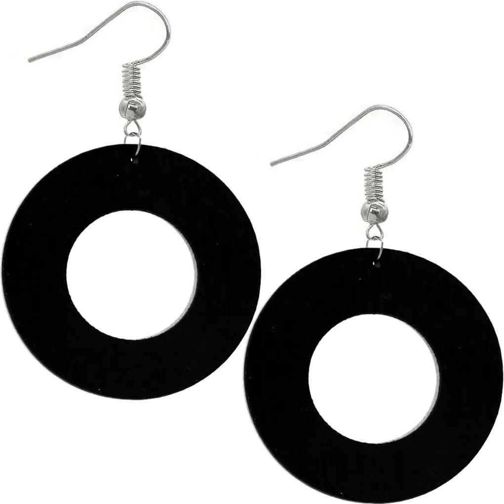 Yellow Money Sex Love Wooden Earrings