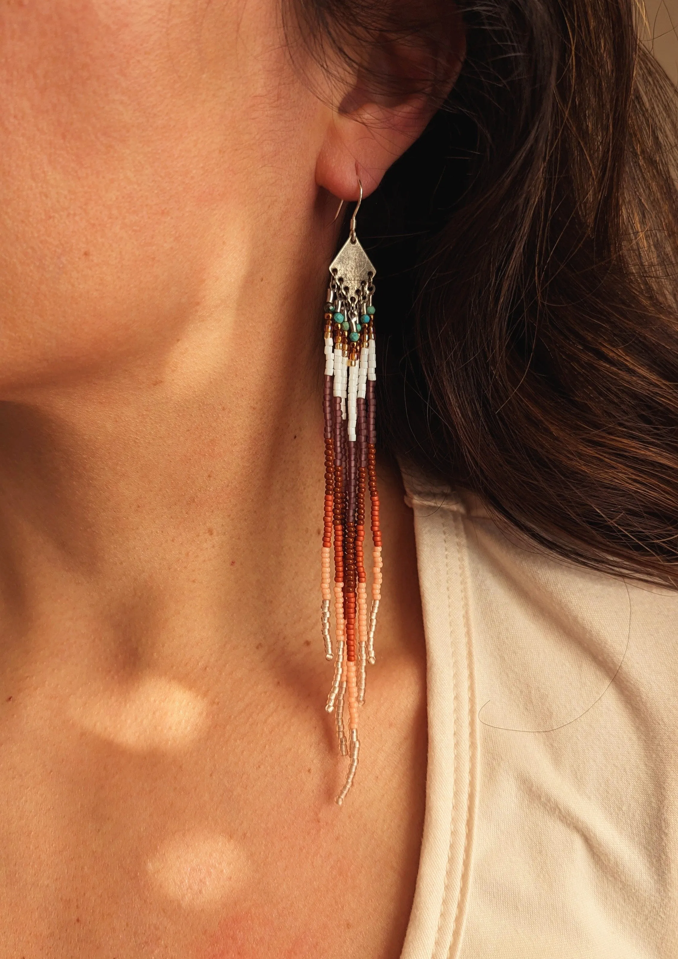 Zion Sunset Beaded Threader Earrings