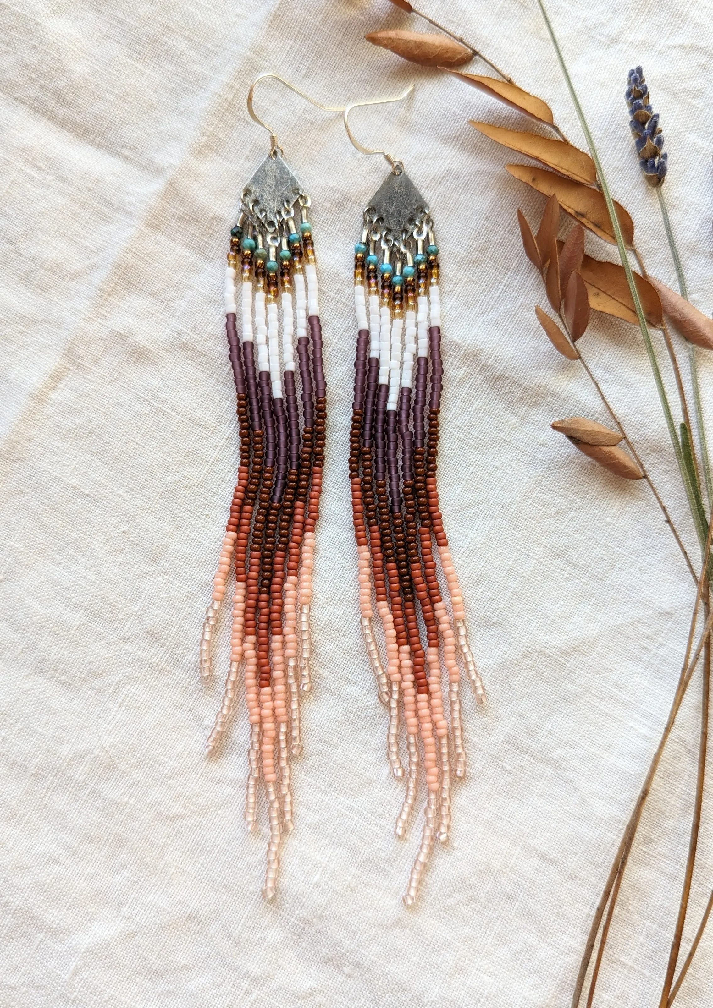 Zion Sunset Beaded Threader Earrings